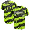Custom Neon Green Black-White 3D Pattern Design Authentic Baseball Jersey