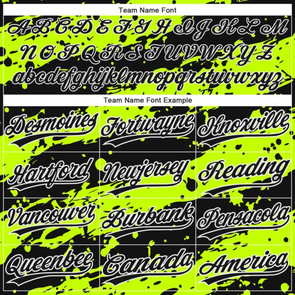 Custom Neon Green Black-White 3D Pattern Design Authentic Baseball Jersey