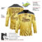 Custom Yellow Old Gold Black-White Zebra Print Hockey Lace Neck Jersey