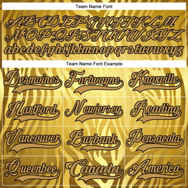 Custom Yellow Old Gold Black-White Zebra Print Hockey Lace Neck Jersey