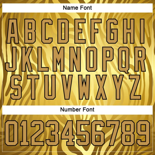 Custom Yellow Old Gold Black-White Zebra Print Hockey Lace Neck Jersey