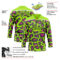 Custom Neon Green Pink Black-White Leopard Print Neon Hockey Lace Neck Jersey