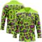Custom Neon Green Pink Black-White Leopard Print Neon Hockey Lace Neck Jersey