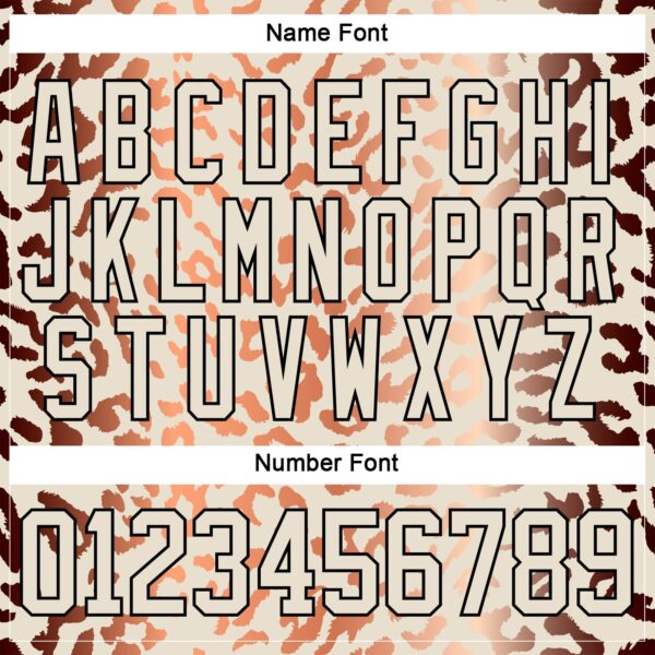 Custom Cream Orange Black-White Leopard Print Hockey Lace Neck Jersey