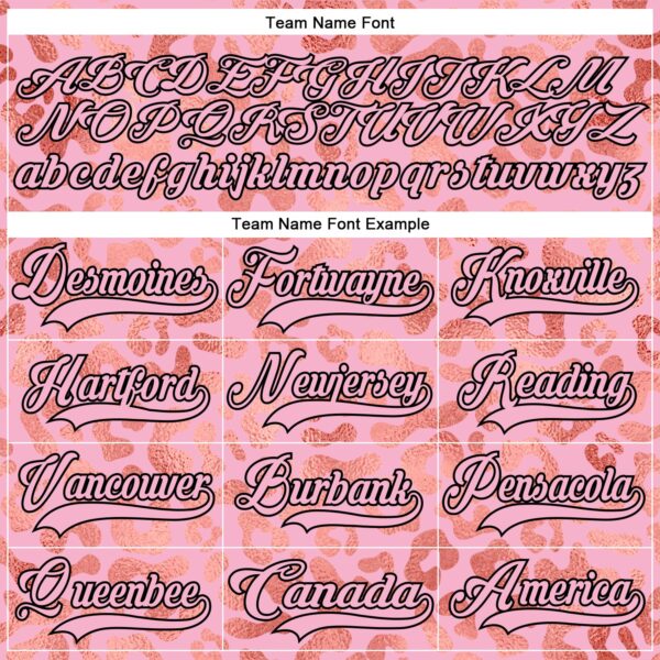 Custom Light Pink Black Leopard Print Neon Hockey Lace Neck Jersey