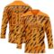 Custom Bay Orange Black Tiger Print Neon Hockey Lace Neck Jersey