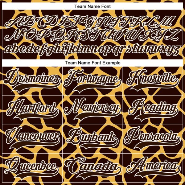 Custom Brown White Giraffe Print Neon Hockey Lace Neck Jersey