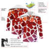 Custom White Red-Black Gradient Giraffe Print Neon Hockey Lace Neck Jersey