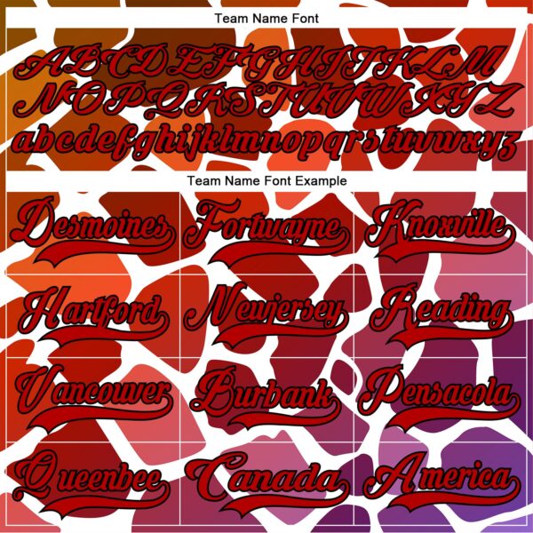 Custom White Red-Black Gradient Giraffe Print Neon Hockey Lace Neck Jersey