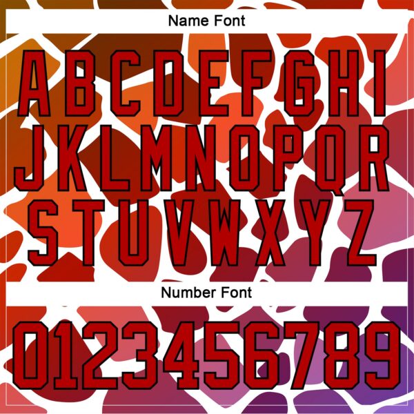 Custom White Red-Black Gradient Giraffe Print Neon Hockey Lace Neck Jersey