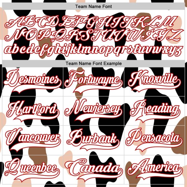 Custom White Black-Red Cow Print Neon Hockey Lace Neck Jersey