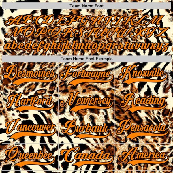 Custom Cream Bay Orange-Black Leopard Print Neon Hockey Lace Neck Jersey