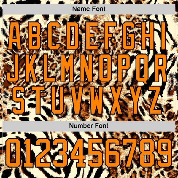 Custom Cream Bay Orange-Black Leopard Print Neon Hockey Lace Neck Jersey