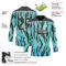 Custom Blue Black-White Tiger Print Hockey Lace Neck Jersey