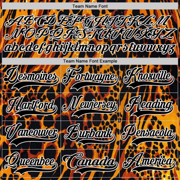 Custom Orange Black-White Leopard Print Hockey Lace Neck Jersey