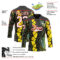 Custom Black White Yellow-Red Snake Skin Print Hockey Lace Neck Jersey