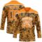Custom Bay Orange Black-White Snake Skin Print Hockey Lace Neck Jersey