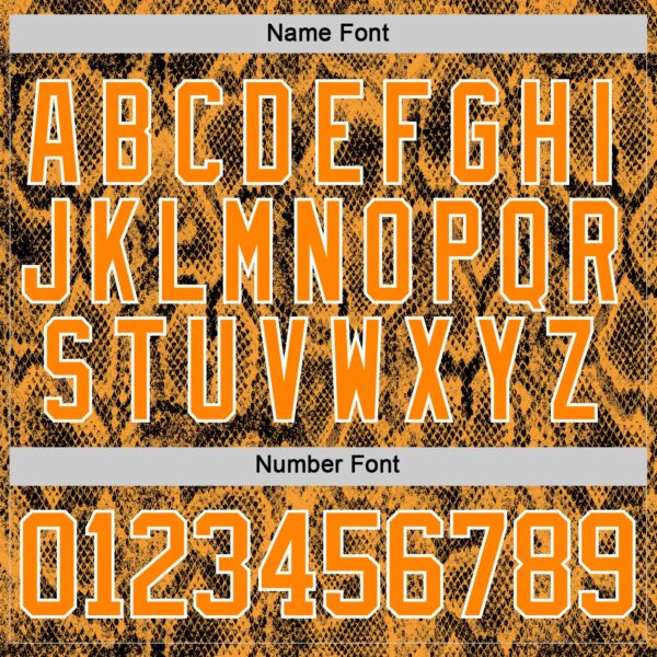 Custom Bay Orange Black-White Snake Skin Print Hockey Lace Neck Jersey