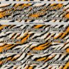 Custom Cream Orange-Black Tiger Stripes Print Hockey Lace Neck Jersey