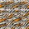Custom Cream Orange-Black Tiger Stripes Print Hockey Lace Neck Jersey