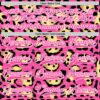 Custom Pink Yellow Black-White Leopard Print Hockey Lace Neck Jersey
