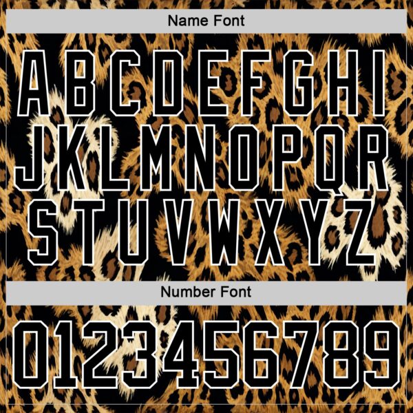 Custom Black Brown Cream-White Leopard Print Hockey Lace Neck Jersey