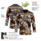Custom Black Brown Cream-White Leopard Print Hockey Lace Neck Jersey
