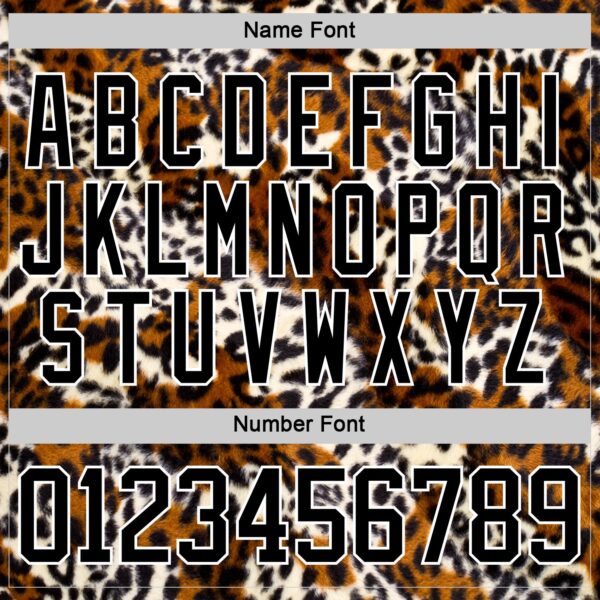 Custom Black Brown Cream-White Leopard Print Hockey Lace Neck Jersey