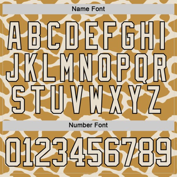 Custom Cream Old Gold-Black Giraffe Print Hockey Lace Neck Jersey