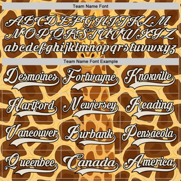 Custom Yellow Cream Brown-Black Giraffe Print Hockey Lace Neck Jersey