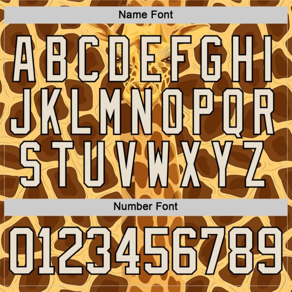 Custom Yellow Cream Brown-Black Giraffe Print Hockey Lace Neck Jersey
