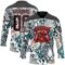 Custom White Black Blue-Red Leopard Hockey Lace Neck Jersey