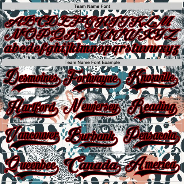 Custom White Black Blue-Red Leopard Hockey Lace Neck Jersey