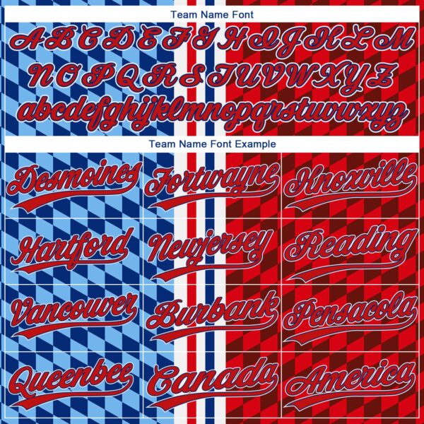 Custom Figure Red-Royal 3D Pattern Design Authentic Baseball Jersey