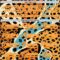Custom Bay Orange Blue Black-Cream Animal Print Hockey Lace Neck Jersey