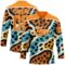 Custom Bay Orange Blue Black-Cream Animal Print Hockey Lace Neck Jersey