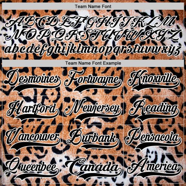 Custom Brown Black-White Leopard Print Hockey Lace Neck Jersey