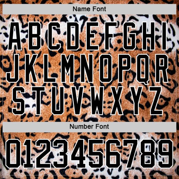 Custom Brown Black-White Leopard Print Hockey Lace Neck Jersey