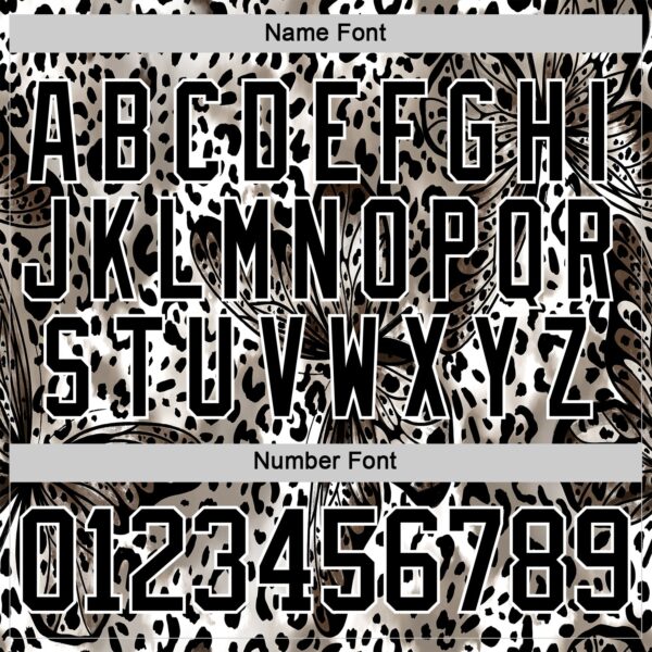 Custom White Black Leopard Print Hockey Lace Neck Jersey