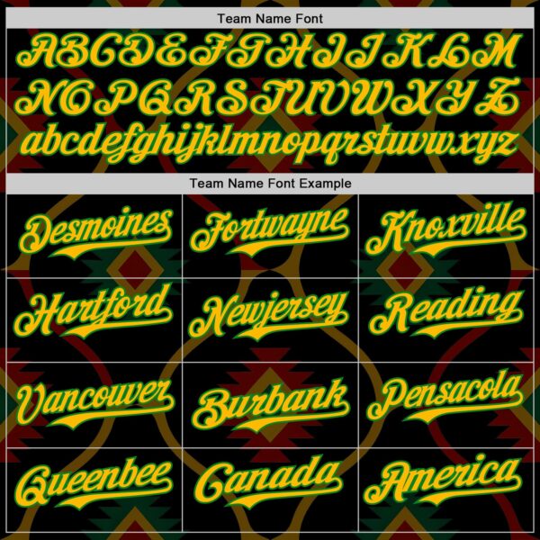 Custom Black Gold Grass Green-Red Black History Month Africa Tribal Authentic Baseball Jersey