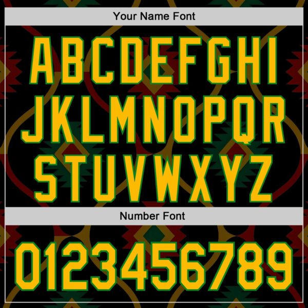 Custom Black Gold Grass Green-Red Black History Month Africa Tribal Authentic Baseball Jersey