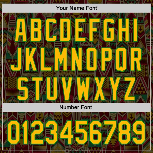 Custom Black Gold Grass Green-Red Black History Month Africa Tribal Authentic Baseball Jersey