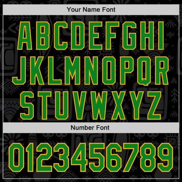 Custom Black Grass Green Gold-Red Black History Month Africa Tribal Authentic Baseball Jersey