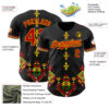 Custom Black Red Gold-Green Black History Month Africa Tribal Authentic Baseball Jersey