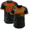 Custom Black Red Gold-Green Black History Month Africa Tribal Authentic Baseball Jersey