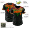 Custom Black Red Gold-Green Black History Month Africa Tribal Authentic Baseball Jersey