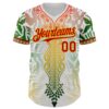 Custom White Red Green-Gold Black History Month Africa Tribal Authentic Baseball Jersey