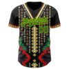 Custom Black Grass Green Red-Gold Black History Month Africa Tribal Authentic Baseball Jersey