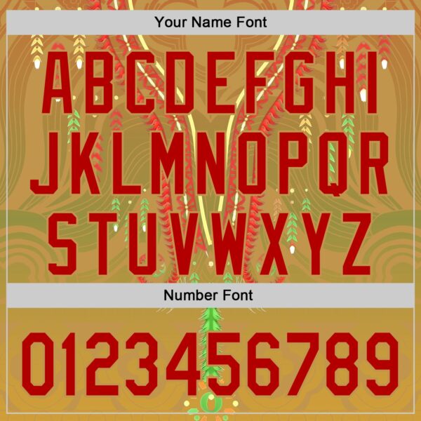 Custom Old Gold Red-Green Black History Month Africa Tribal Authentic Baseball Jersey