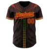Custom Brown Red Gold-Green Black History Month Africa Tribal Authentic Baseball Jersey